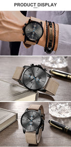 Leather Sports Quartz Men Watch