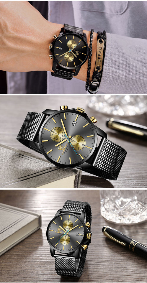 Leather Sports Quartz Men Watch