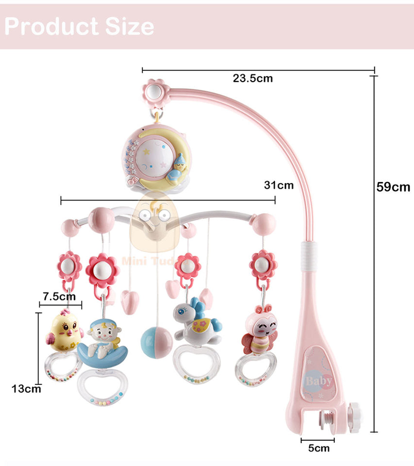 BABY RATTLES CRIB TOY HOLDER