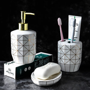 Geometric diamond pattern Bathroom set