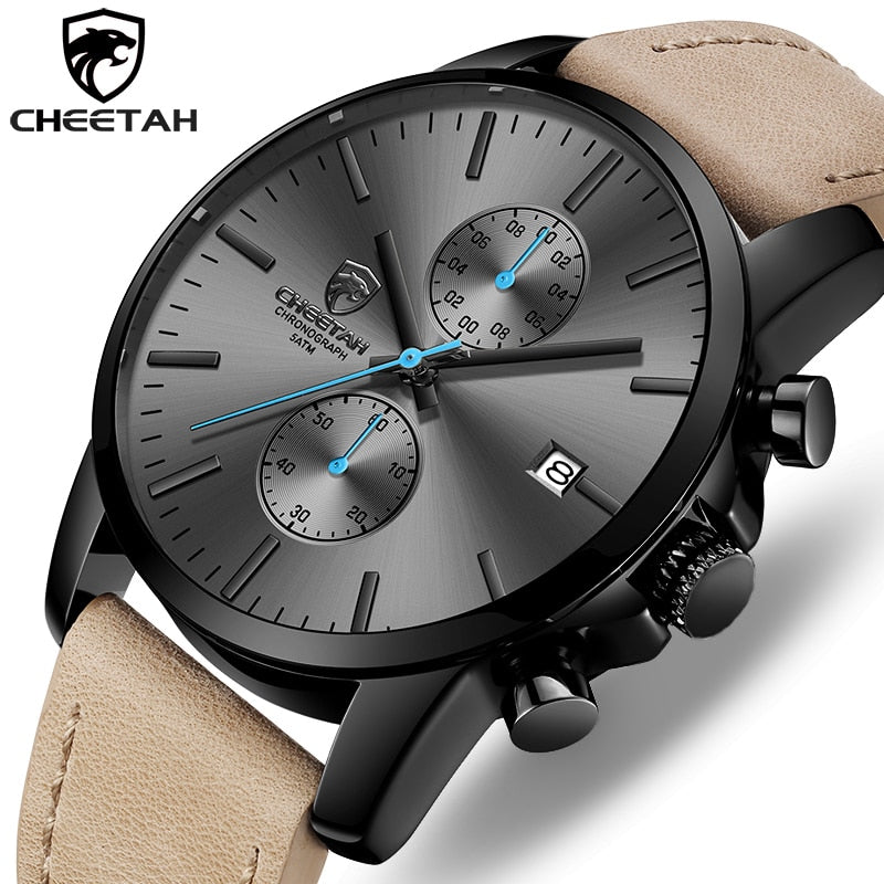 Leather Sports Quartz Men Watch