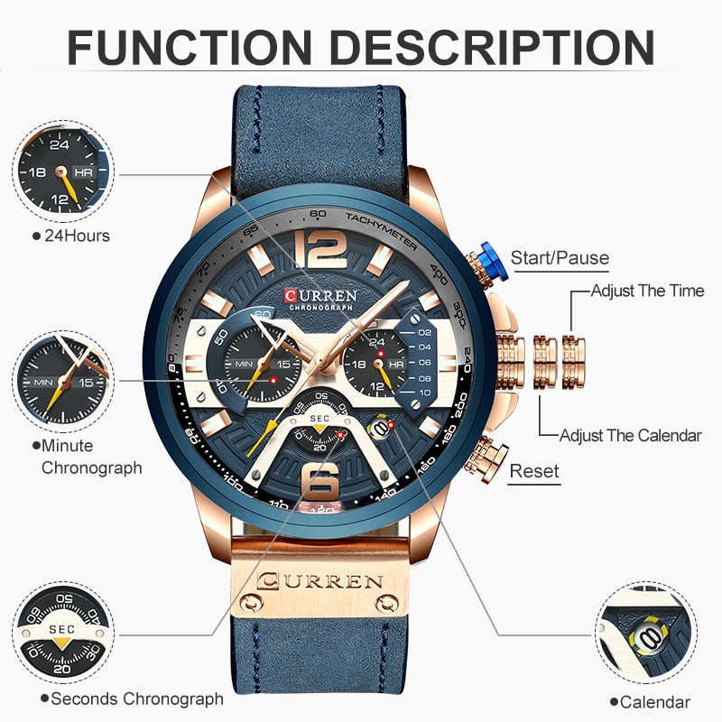 Men Analog Leather Sports Watch